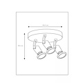 Adjustable modern black ceiling spot GU10 3x5W 2700K