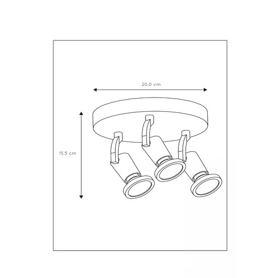 Adjustable modern black ceiling spot GU10 3x5W 2700K