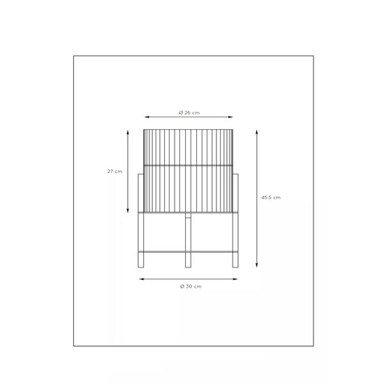 Lámpara de mesa escandinava cilíndrica de madera clara 30 cm E27