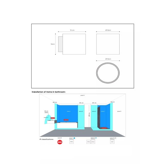Niedliche schwarz-weiße Wandleuchte 12 cm Glas G9 Badezimmer