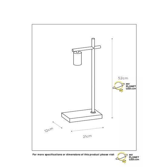 Lampe de table noire élégante et mince E27