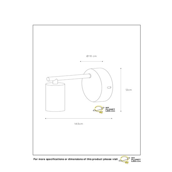 Sleek and slim black wall lamp E27