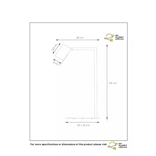Lámpara de escritorio negra GU10, moderna y elegante