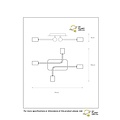 Ceiling lamp with 4 arms E27 black