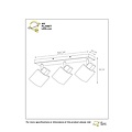 Plafondspot 3xE14 zwart met gerookt glas