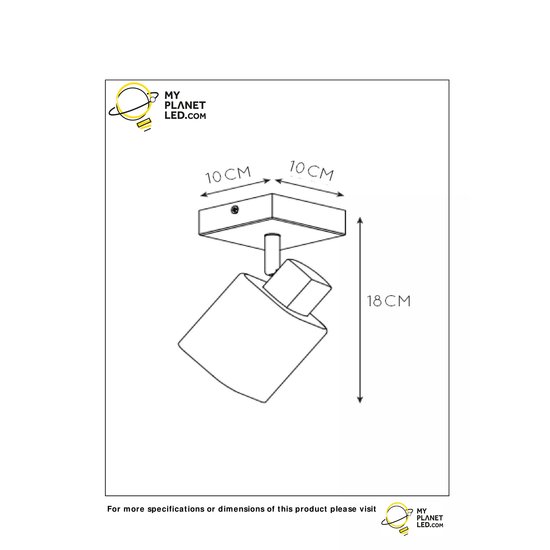 Spot de plafond 1xE14 noir avec verre fumé