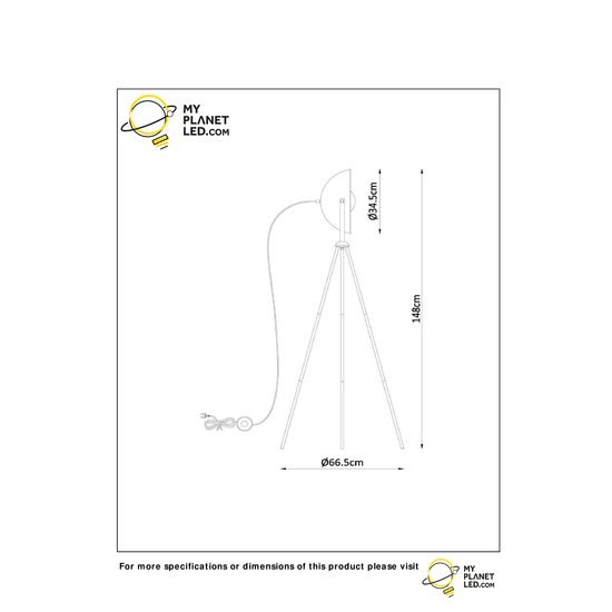 Atmospheric tripod black with gold floor lamp E27