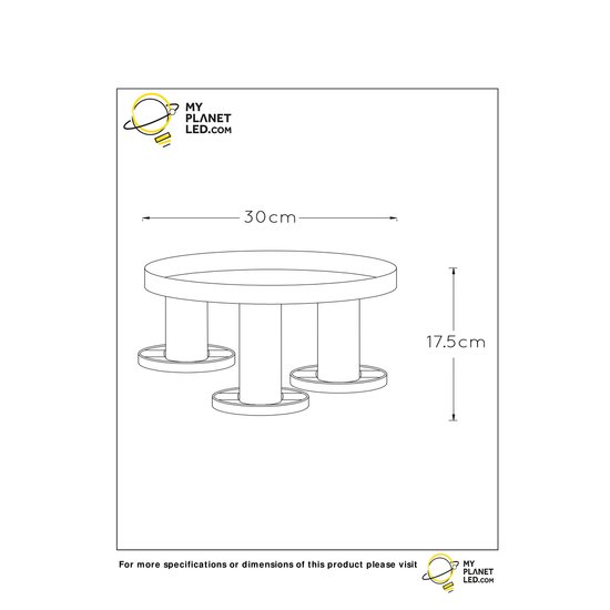 Plafonnier rond 30cm noir et laiton 3xE27