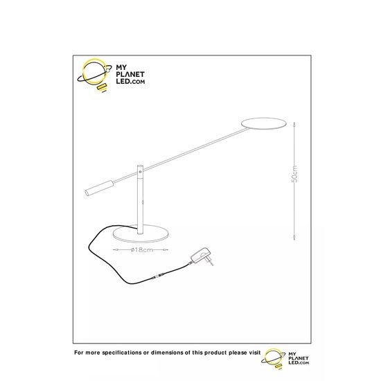 Mat chroom bureaulamp kantoor LED dimbaar 1x9W 3000K