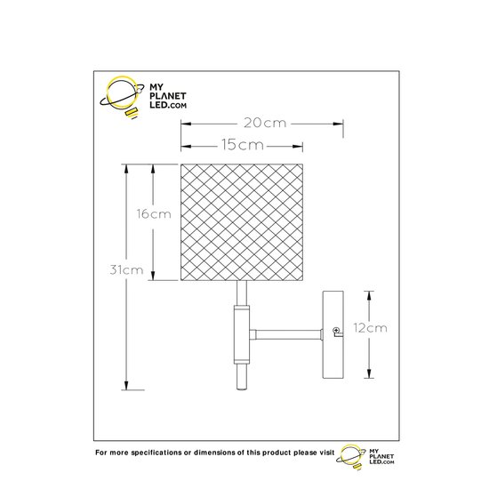 Wall lamp with cage black and wood E27