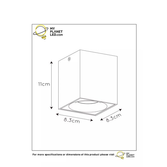Spot de plafond design LED blanc, gris carré 4,5W GU10
