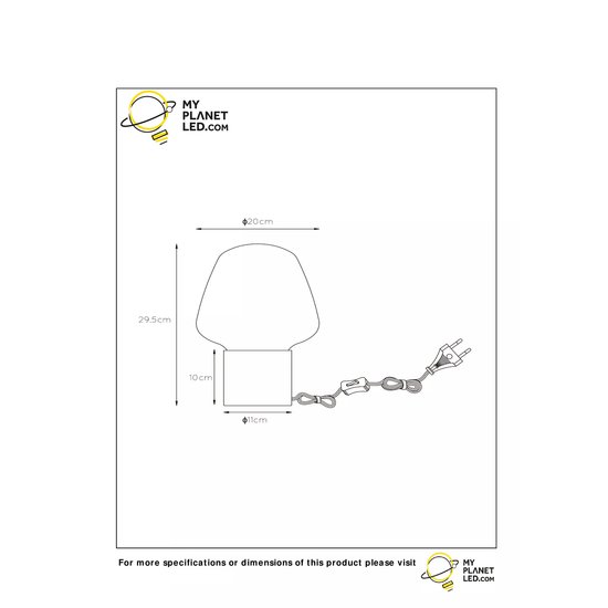 Lampe à poser verre fumé 20 cm noir et fumé E27
