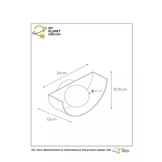 Trendy semicircular black wall lamp G9