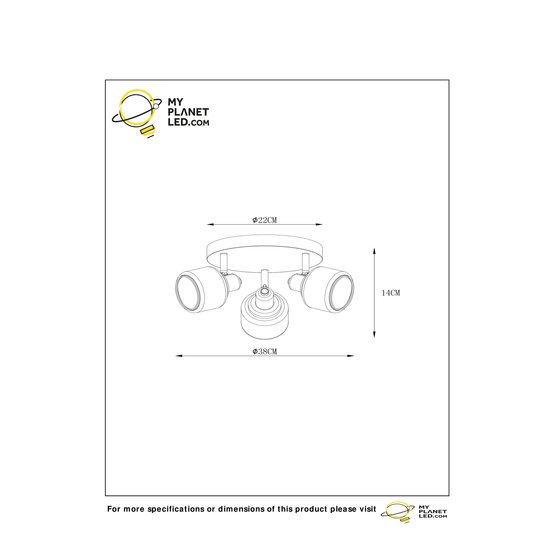 Luxueus klassieke mat goud/messing plafondlamp 3xE14 rond