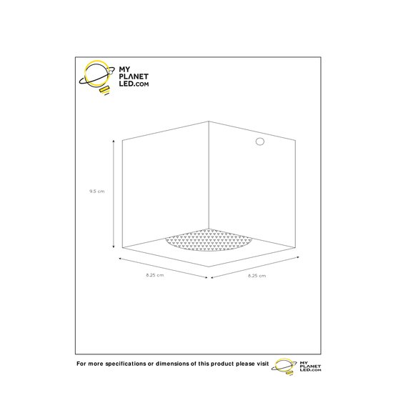 Square ceiling spot white with GU-10 spot