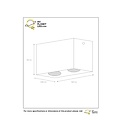 Rectangular ceiling spot with 2 GU10 spots, black