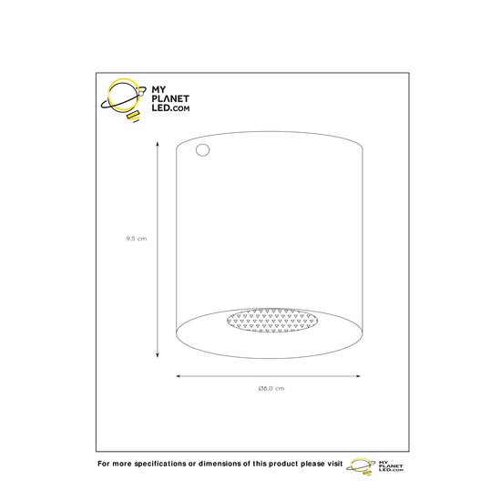 Cylindrical ceiling spotlight 8 cm with GU10 spotlight white