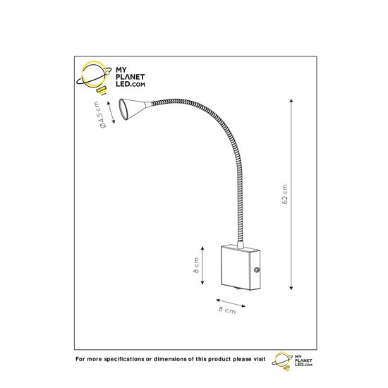 Foldable modern black bedside lamp LED 1x4W 4000K