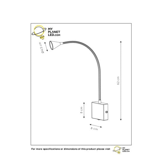 Lampe de chevet noire moderne pliable LED 1x4W 4000K