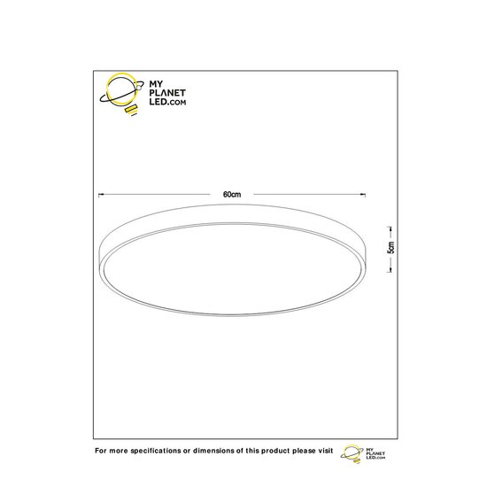 Plafón grande negro 60 cm dia LED Dim 60W 2700K 3 StepDim