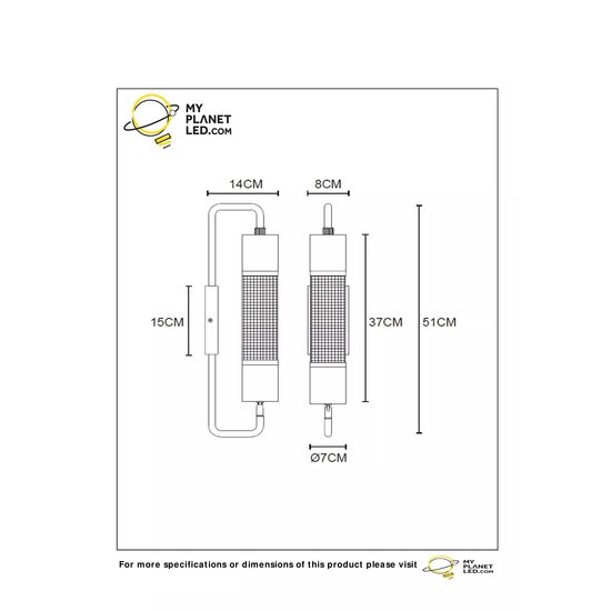 Industrial cylindrical black wall lamp E27