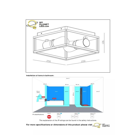 Plafón baño campestre 2xE14 IP54 negro