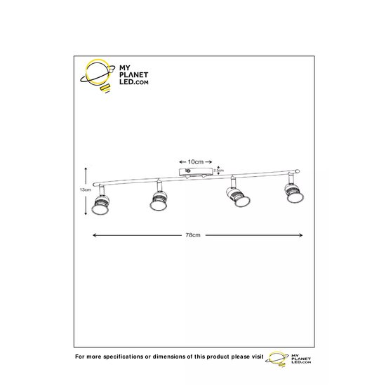 Mat chroom tijdloze plafondspot LED GU10-spot 4 stuks