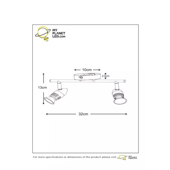 Spot de plafond intemporel 2xGU10 noir