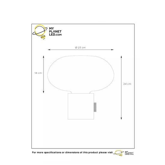 Amber glas tafellamp 23 cm met marmer voet E27