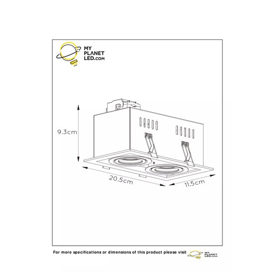 Dubbele design zwarte richtbare inbouwspot 2xGU10