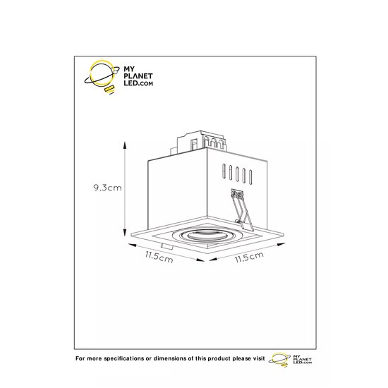 Enkele design zwarte richtbare inbouwspot 1xGU10
