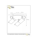Moderner Deckenstrahler mit 3 Lampen in Schwarz/Mattgold, dimmbar bis warm, GU10