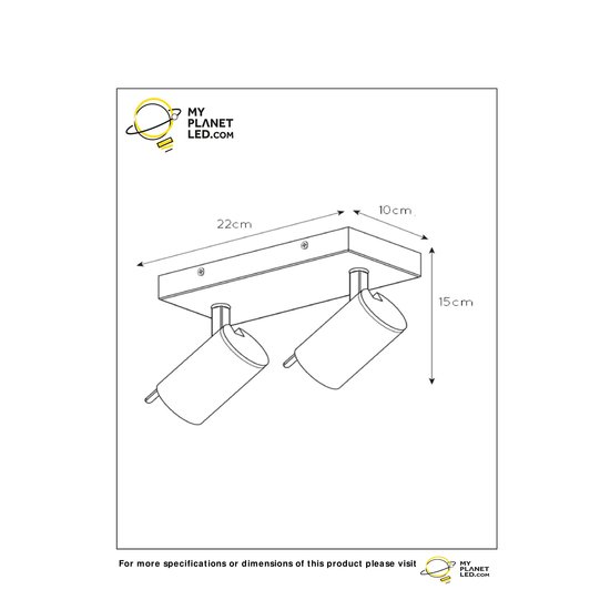 Modern black/matt gold dim-to-warm ceiling spotlight 2xGU10