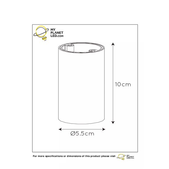 Smalle grijze koker plafondspot 5,5 cm LED Dim to warm GU10 5W