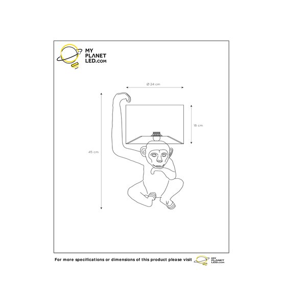 Lámpara de mesa Chimpancé negra 30 cm E14