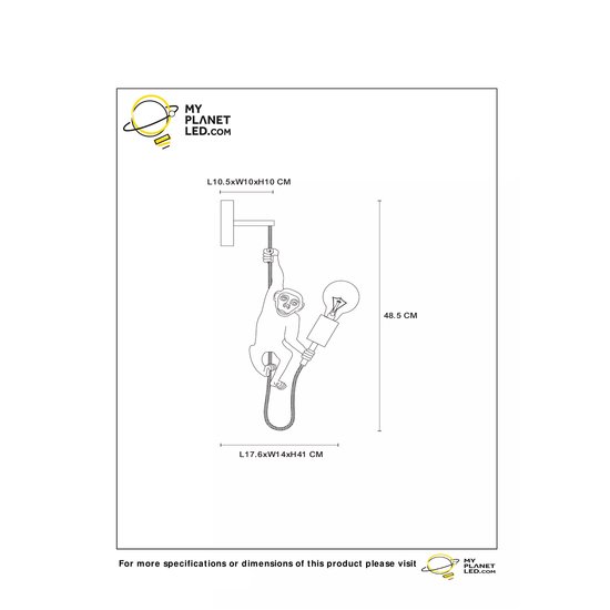 Bestialische schwarze Wandlampe im Retro-Stil E27