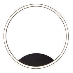 Dimmbare Ringleuchte für Wand oder Decke mit Direktlicht schwarz 25W