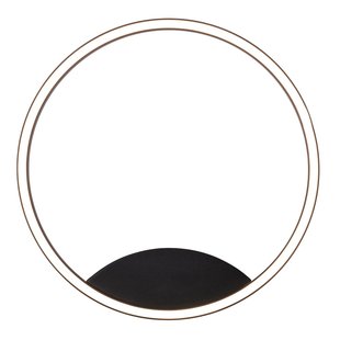 Dimmable ring lamp for wall or ceiling with direct light black 25W