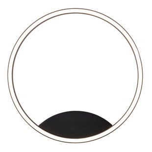 Fantasia ORSO lámpara de aro para pared o techo, negra, regulable