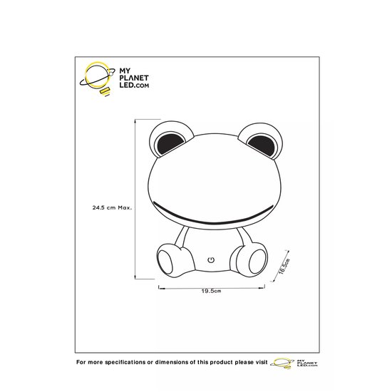 Grenouille verte lampe à poser chambre d'enfant dimmable 3W