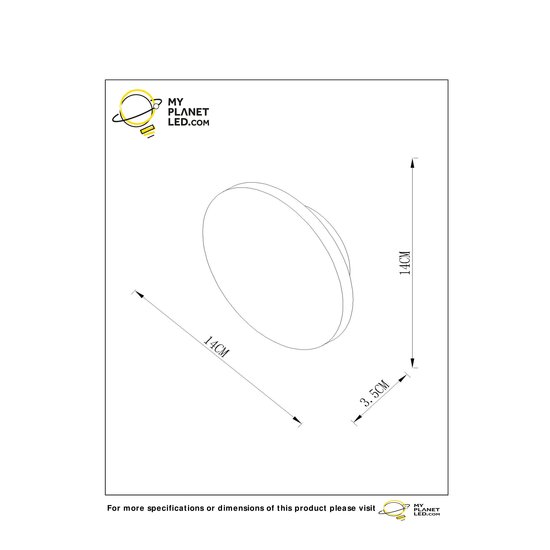 Wandleuchte Flachscheibe Gold matt/Messing 14 cm LED 5W 3000K