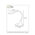 Elegant curved white desk lamp 6W dimmable 3000K