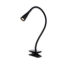Lámpara pinza flexible negra LED 3 pasos DIM 1x4W 3000K
