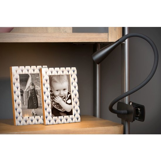Zwarte flexibele klemlamp LED 3 step DIM 1x4W 3000K