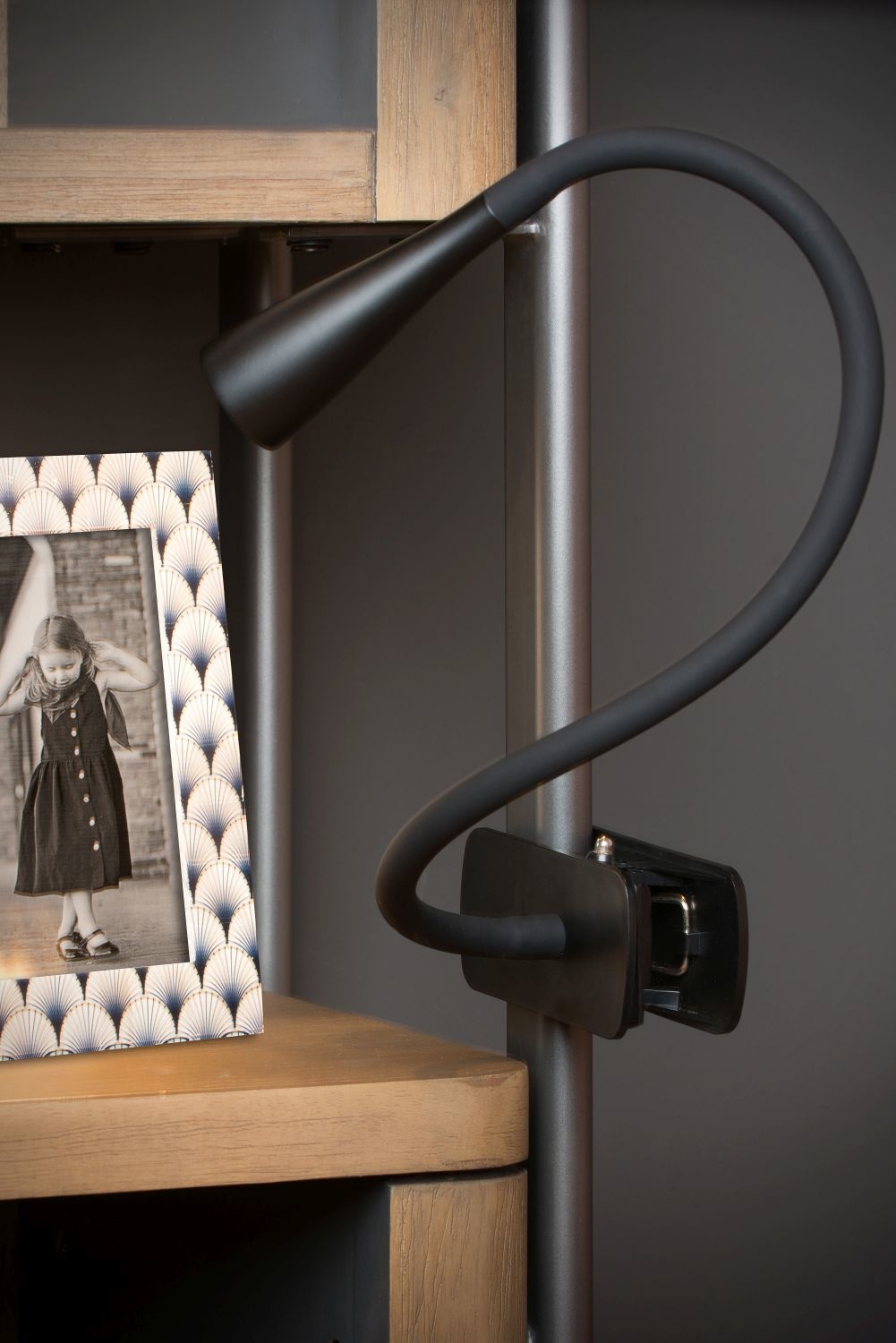 Lampe de bureau lampe à pince noire Lampe de table LED flexible, 3