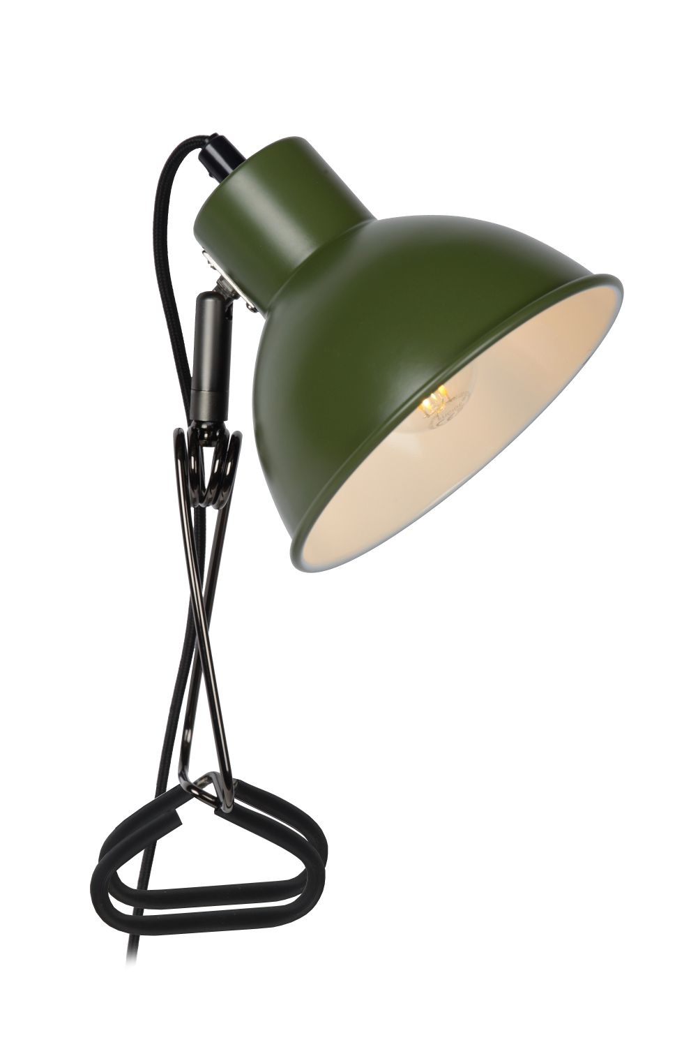 Lampe de bureau à pince verte