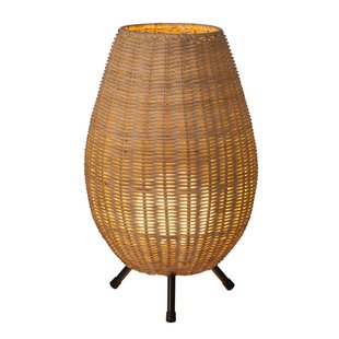 Small conical table lamp 22 cm dia 1xG9 light wood