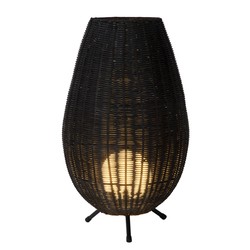 Lampe à poser style country avec abat-jour rouille E27 63cm H