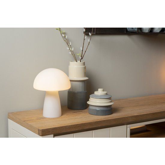 Lámpara de mesa pequeña 1xE27 opal