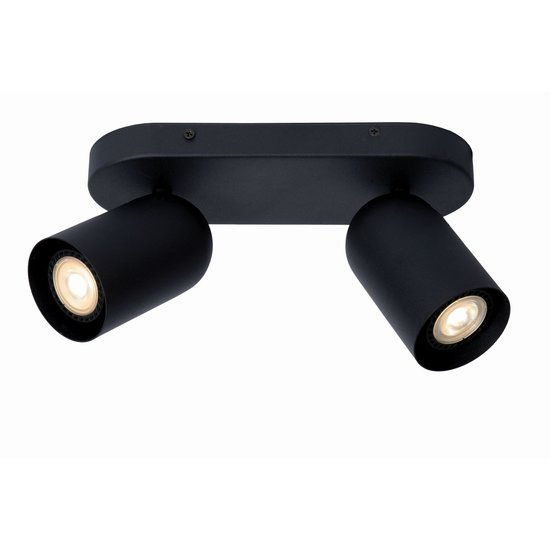 Cilindervormige plafondspot 2xGU10 zwart